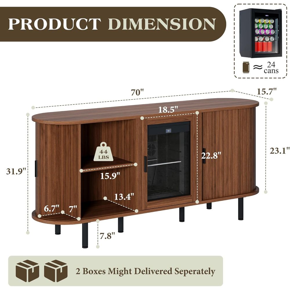 70 Walnut Beverage Cabinet wit - Home Bar And Cabinet incelemesi ve fiyatı