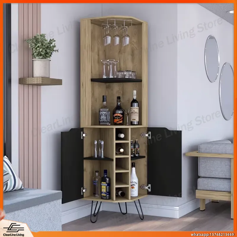 Corner Bar Cabinet with 6 Buil - Home Bar Shelves incelemesi ve fiyatı