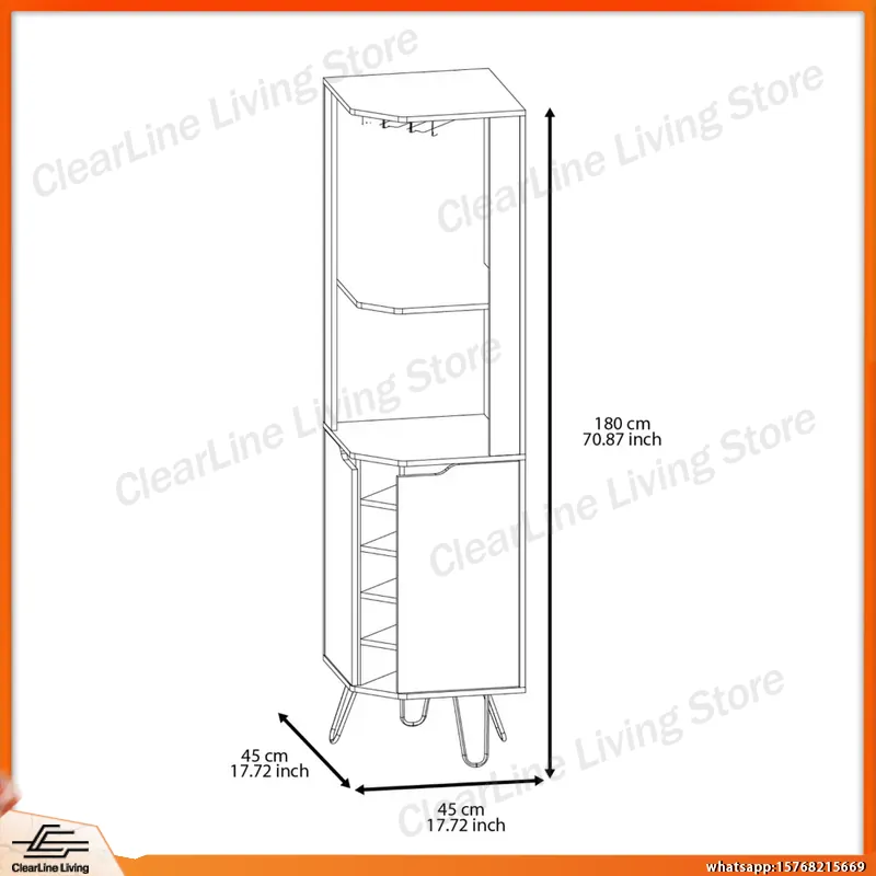 Corner Bar Cabinet with 6 Buil - Home Bar Shelves incelemesi ve fiyatı