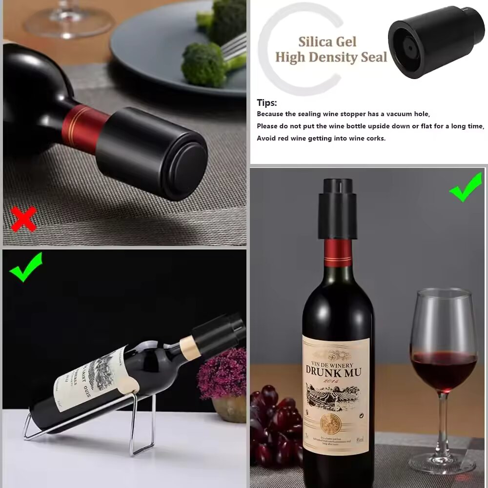 Black Vacuum-Sealed Wine Bottl - Wine Preservation Pump incelemesi ve fiyatı