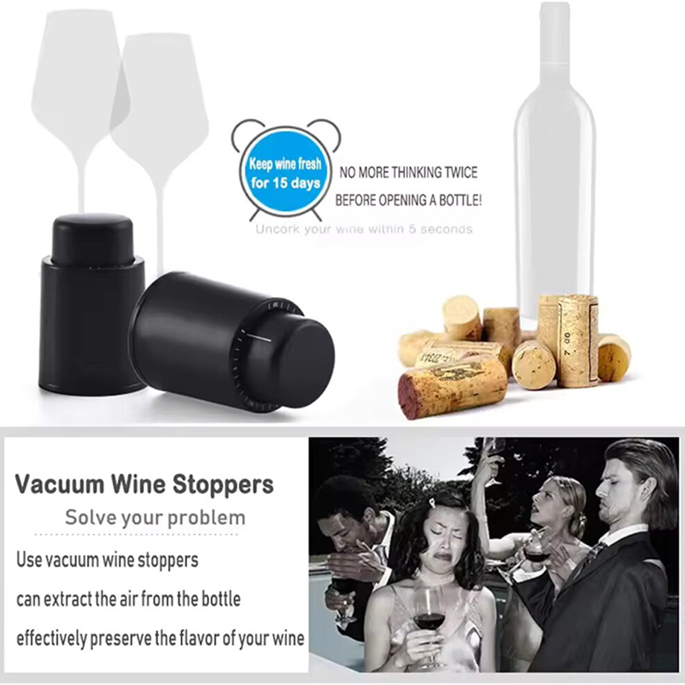 Black Vacuum-Sealed Wine Bottl - Wine Preservation Pump incelemesi ve fiyatı