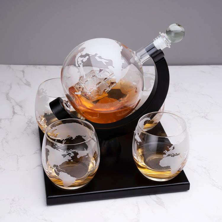 Factory Sale Custom 850ML High - Decanter Globe Set incelemesi ve fiyatı