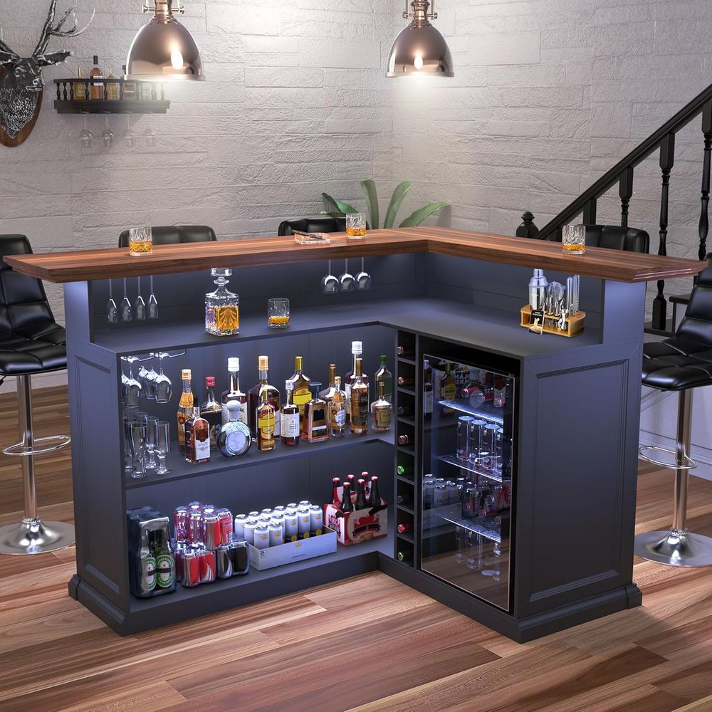 L-Shaped Home Bar Cabinet with - Home Bar And Cabinet incelemesi ve fiyatı