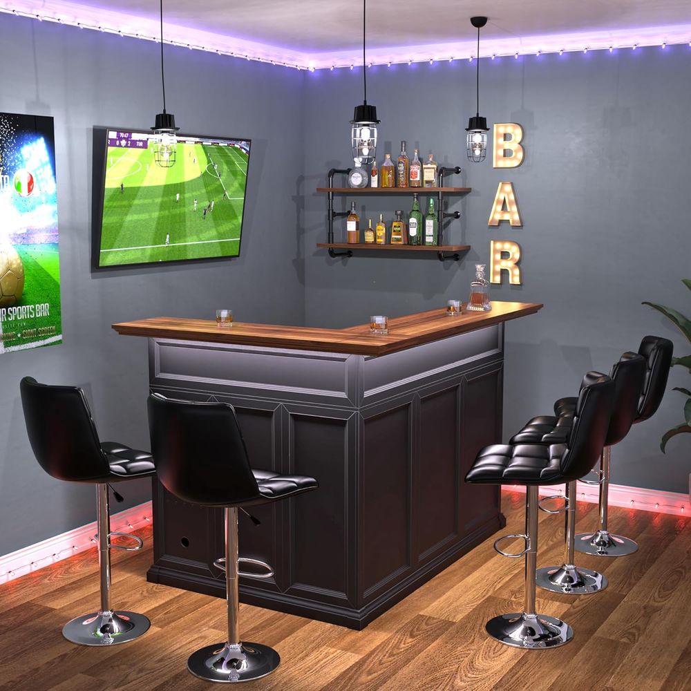 L-Shaped Home Bar Cabinet with - Home Bar And Cabinet incelemesi ve fiyatı