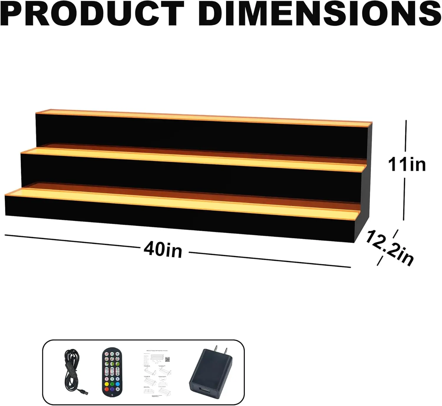40 Inch 3 Tier Lighted Liquor  - Home Bar Shelves incelemesi ve fiyatı