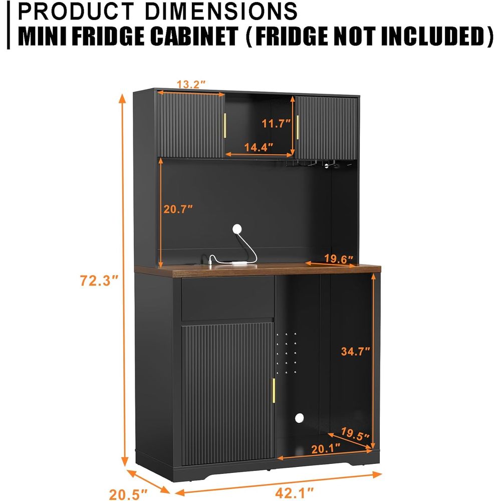 72 High Bar Cabinet with Ridge - Home Bar And Cabinet incelemesi ve fiyatı