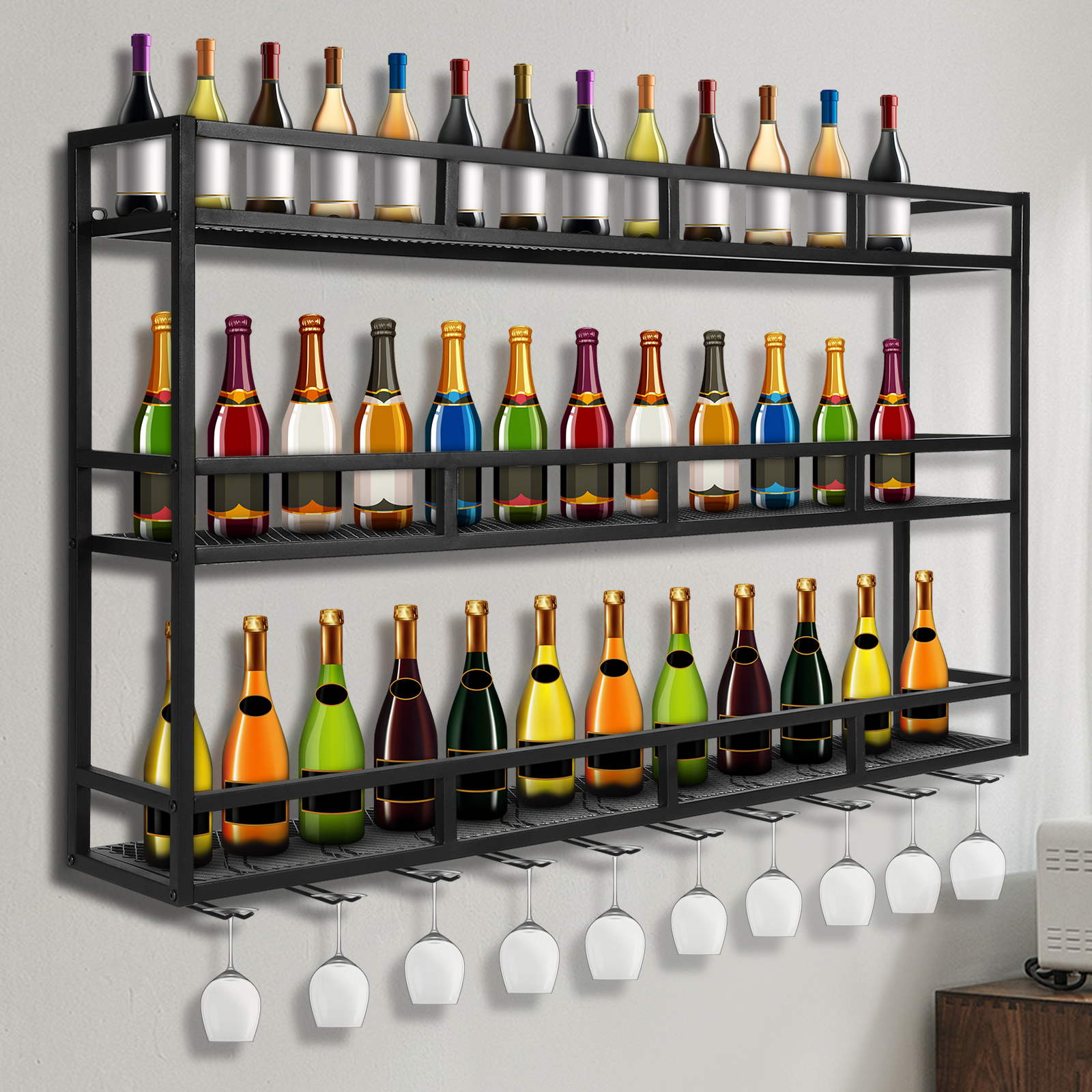 Bar Liquor Bottle Display Shel - Home Bar Shelves incelemesi ve fiyatı