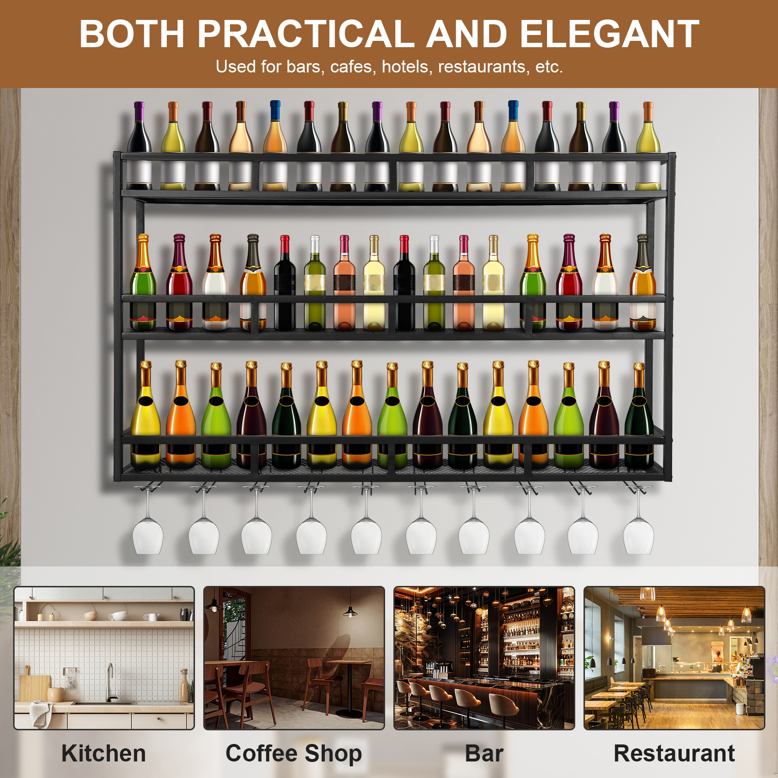 Bar Liquor Bottle Display Shel - Home Bar Shelves incelemesi ve fiyatı