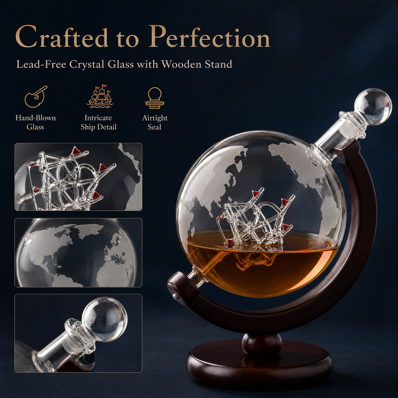 Globe Whiskey Decanter Set wit - Decanter Globe Set incelemesi ve fiyatı