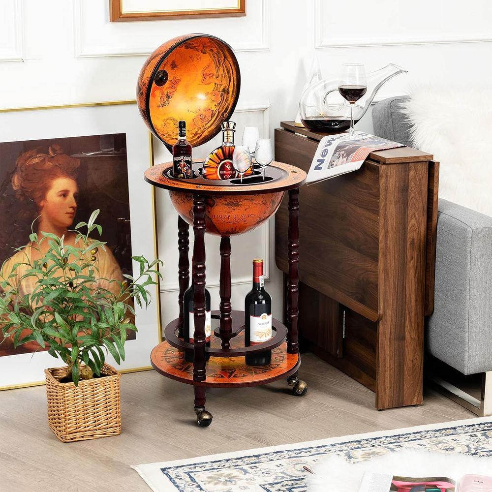 17.5 Vintage-Style Rolling Glo - Home Bar Shelves incelemesi ve fiyatı
