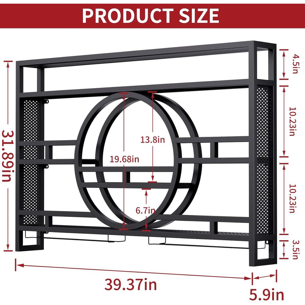 39 Wall-Mounted 3-Tier Wine Ra - Home Bar Shelves incelemesi ve fiyatı