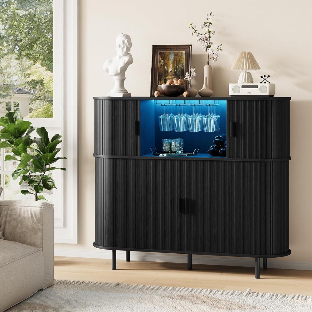 55 LED-lit Wine & Liquor Cabin - Home Bar And Cabinet incelemesi ve fiyatı