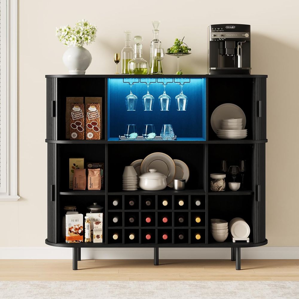 55 LED-lit Wine & Liquor Cabin - Home Bar And Cabinet incelemesi ve fiyatı