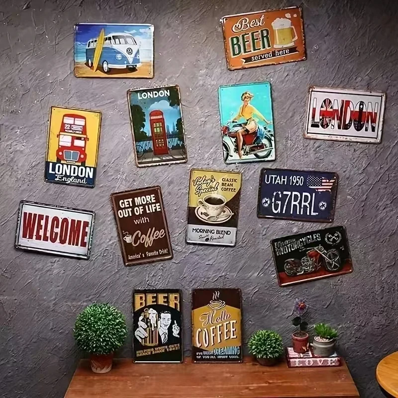 Vintage Iron Wall Sign Flat Me - Home Bar Word incelemesi ve fiyatı
