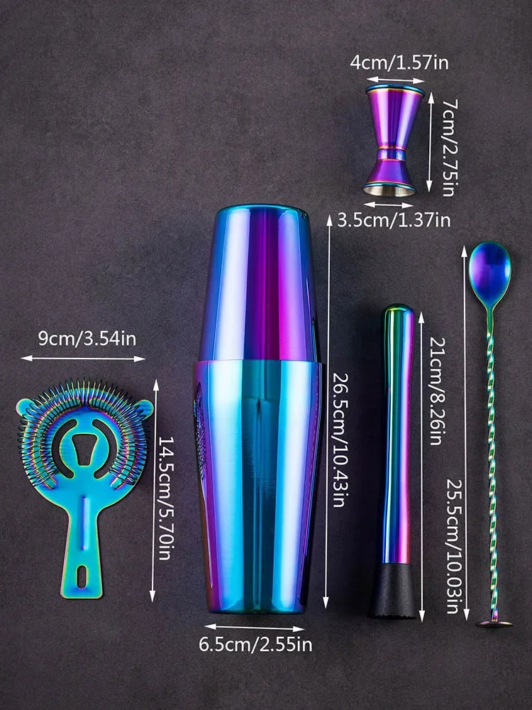 5/7pcs Rainbow Cocktail Shaker - Boston Shaker Set incelemesi ve fiyatı
