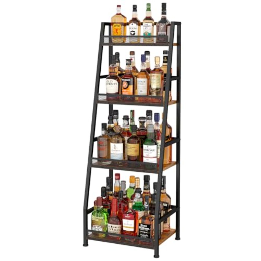 4-Tier Trapezoid Liquor Stand  - Home Bar Stand incelemesi ve fiyatı
