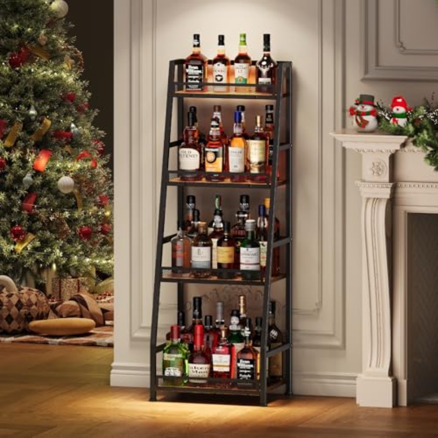 4-Tier Trapezoid Liquor Stand  - Home Bar Stand incelemesi ve fiyatı