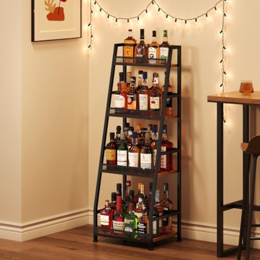4-Tier Trapezoid Liquor Stand  - Home Bar Stand incelemesi ve fiyatı