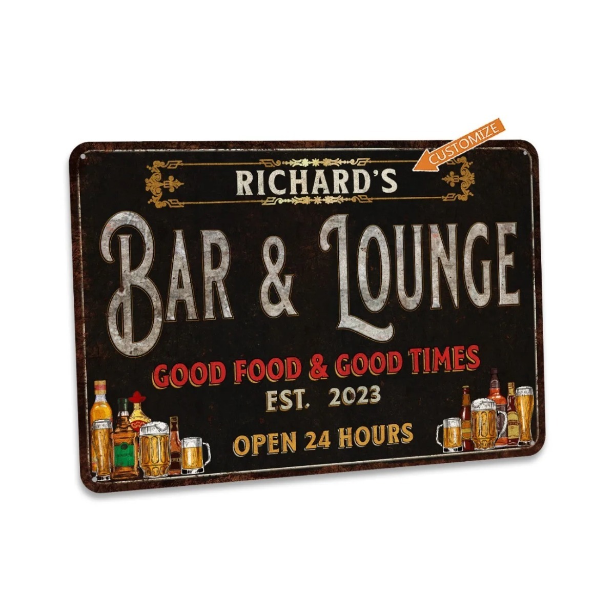 Custom Bar & Lounge Sign Bar a - Home Bar Lounge incelemesi ve fiyatı