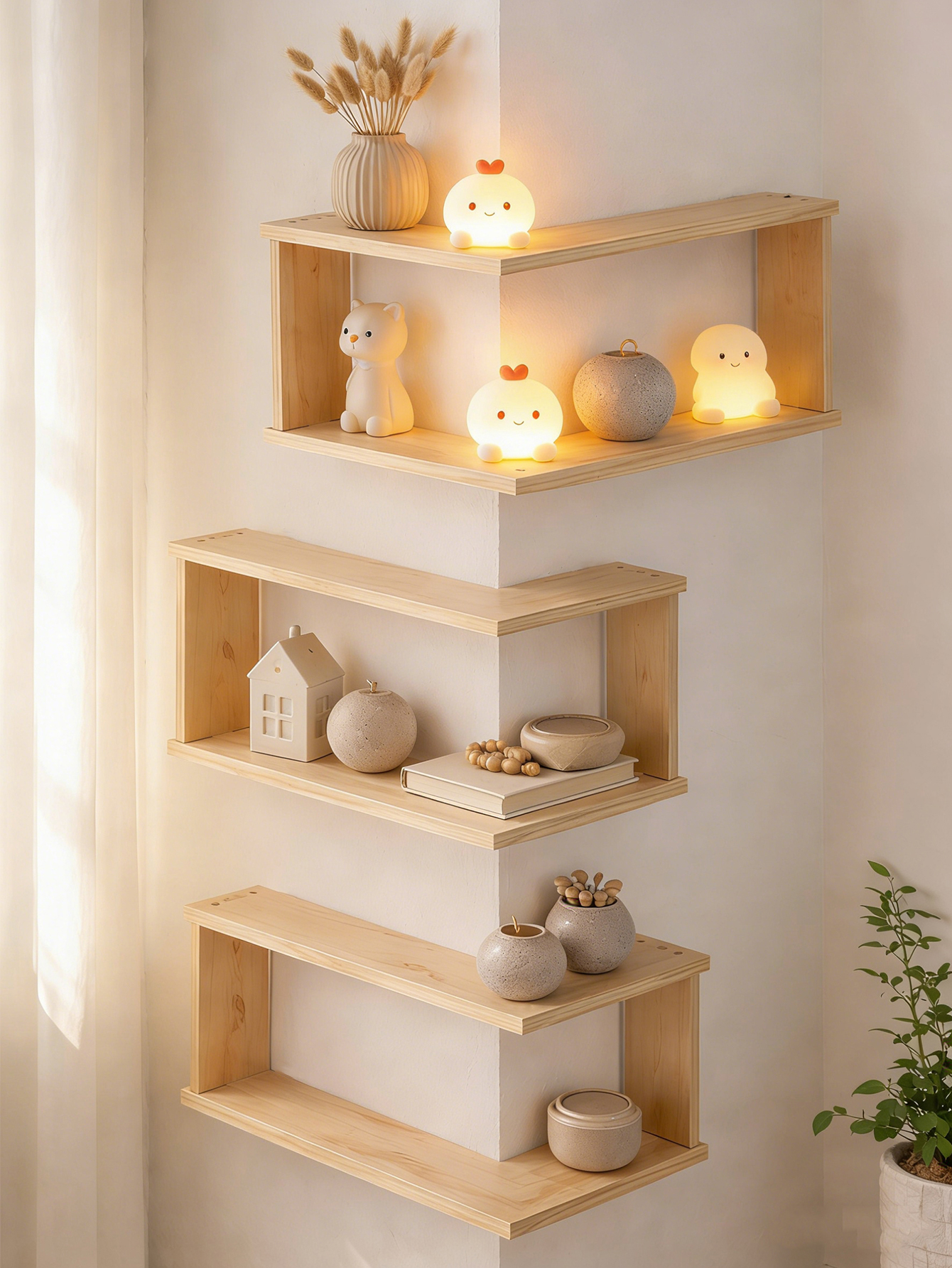 Corner Floating Wooden Shelves - Home Bar Shelves incelemesi ve fiyatı