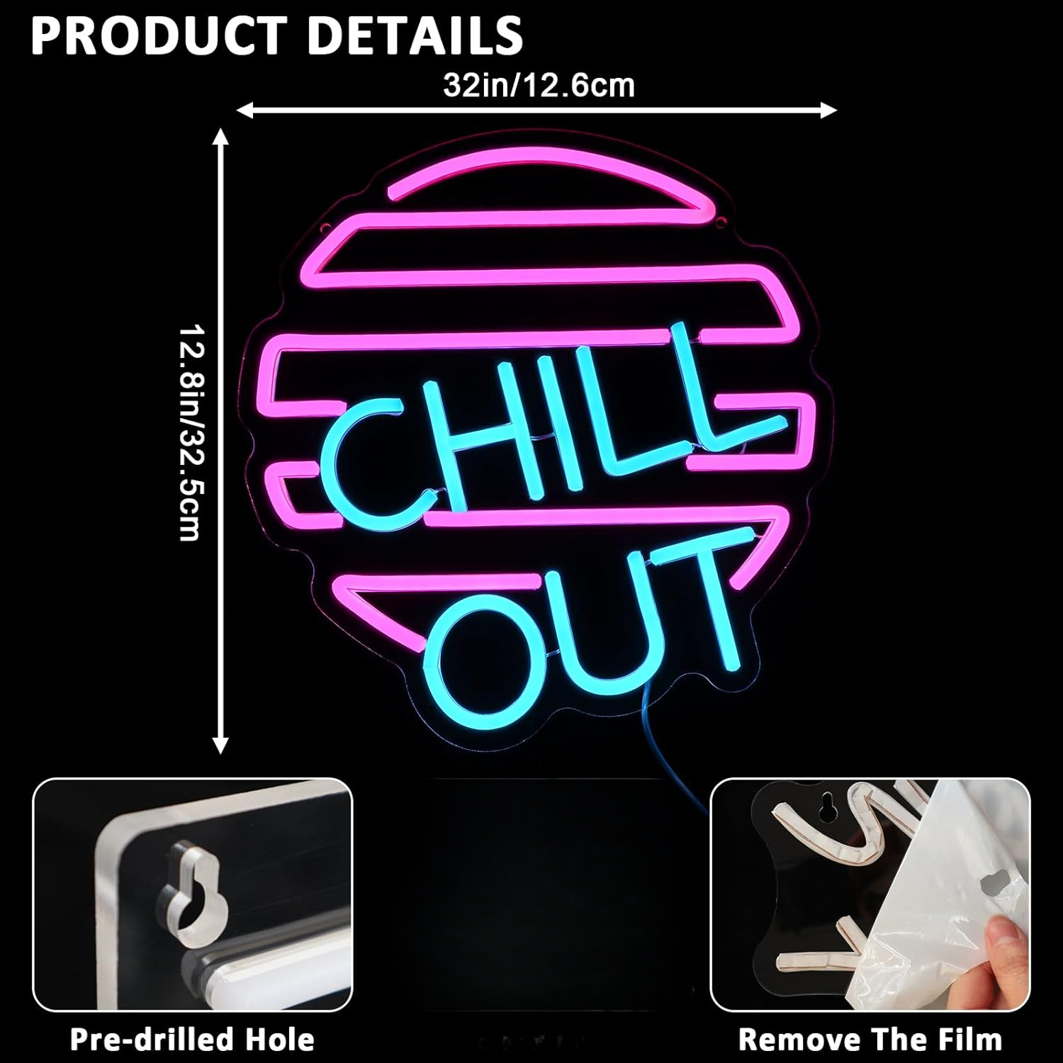 Chill Out Neon Sign for Wall D - Home Bar Lounge incelemesi ve fiyatı