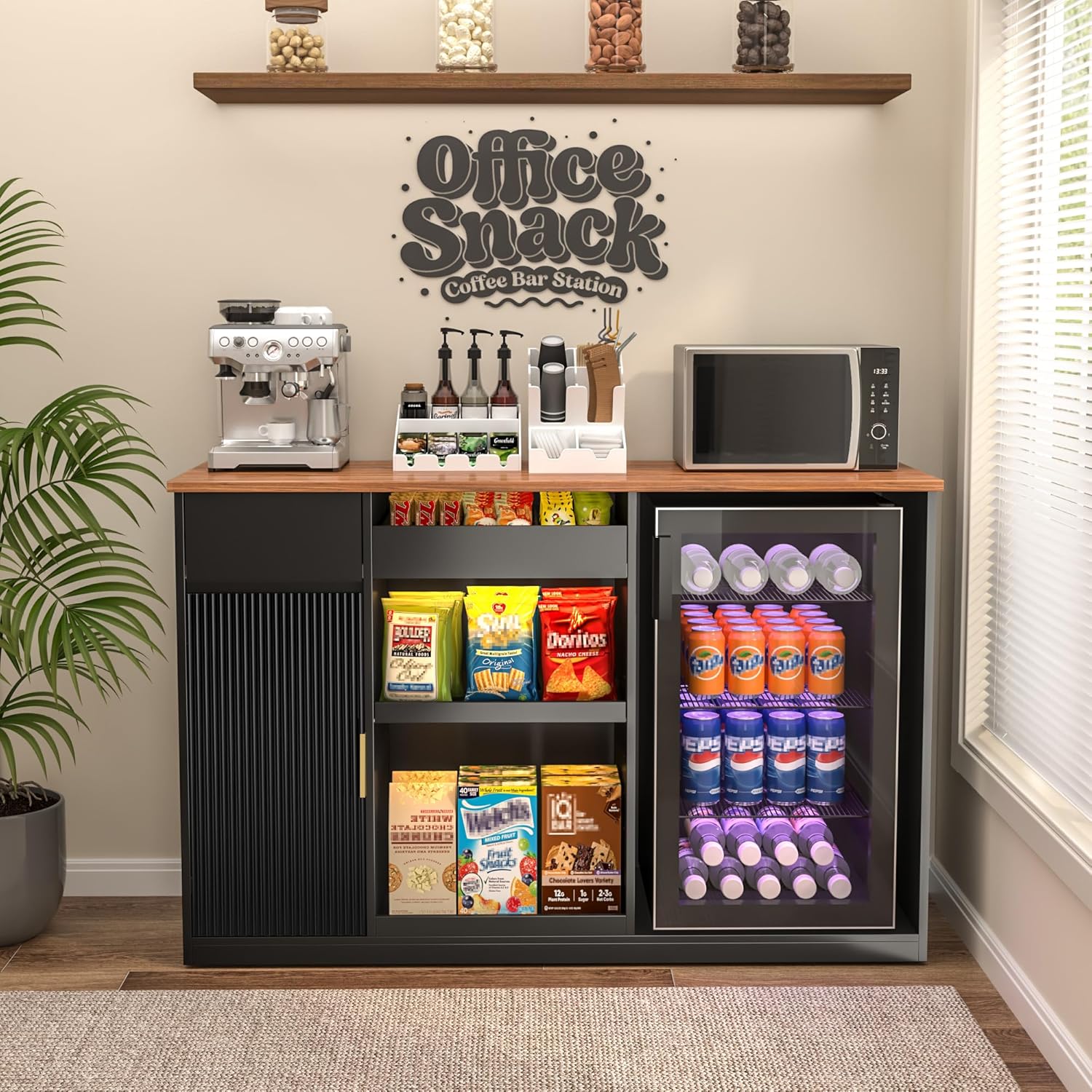 Snack Bar Cabinet with Fridge  - Home Bar Shelves incelemesi ve fiyatı
