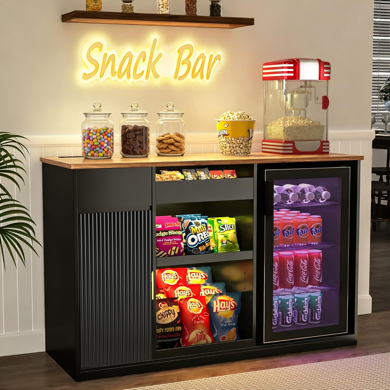 Snack Bar Cabinet with Fridge  - Home Bar Shelves incelemesi ve fiyatı
