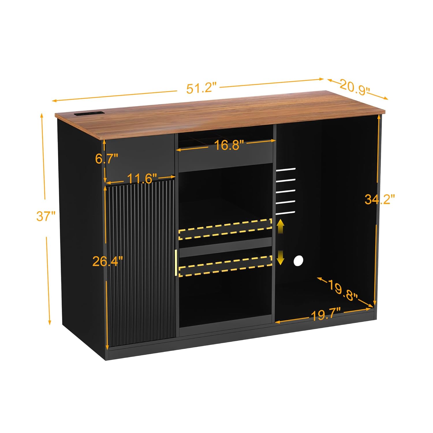 Snack Bar Cabinet with Fridge  - Home Bar Shelves incelemesi ve fiyatı