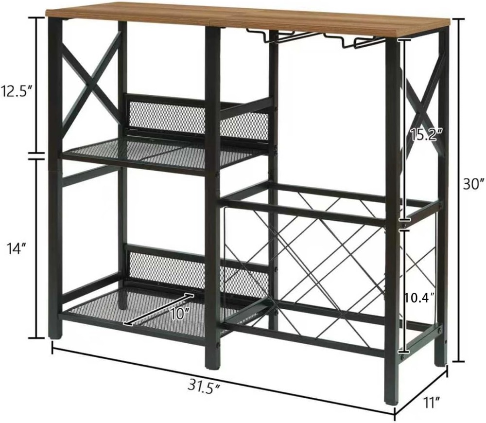 Rustic Freestanding Wine Rack  - Home Bar Shelves incelemesi ve fiyatı