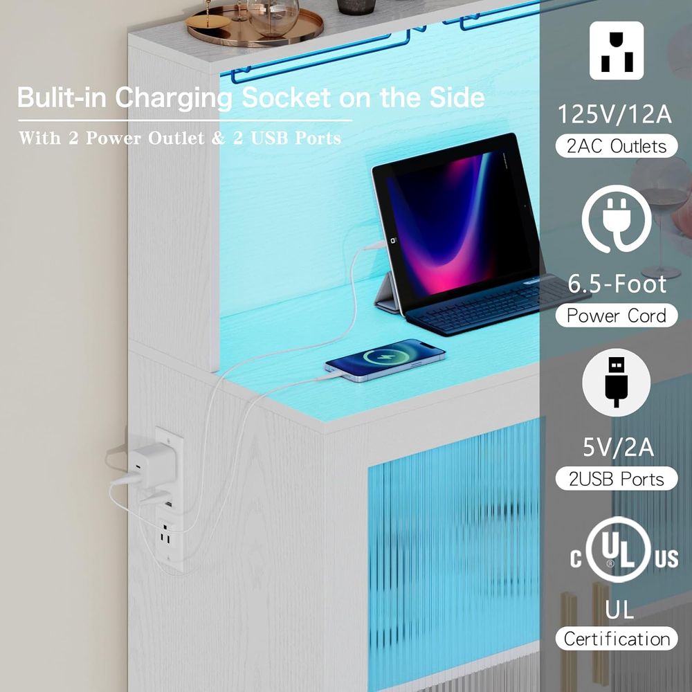 LED Lighted Home Bar Cabinet w - Home Bar Shelves incelemesi ve fiyatı