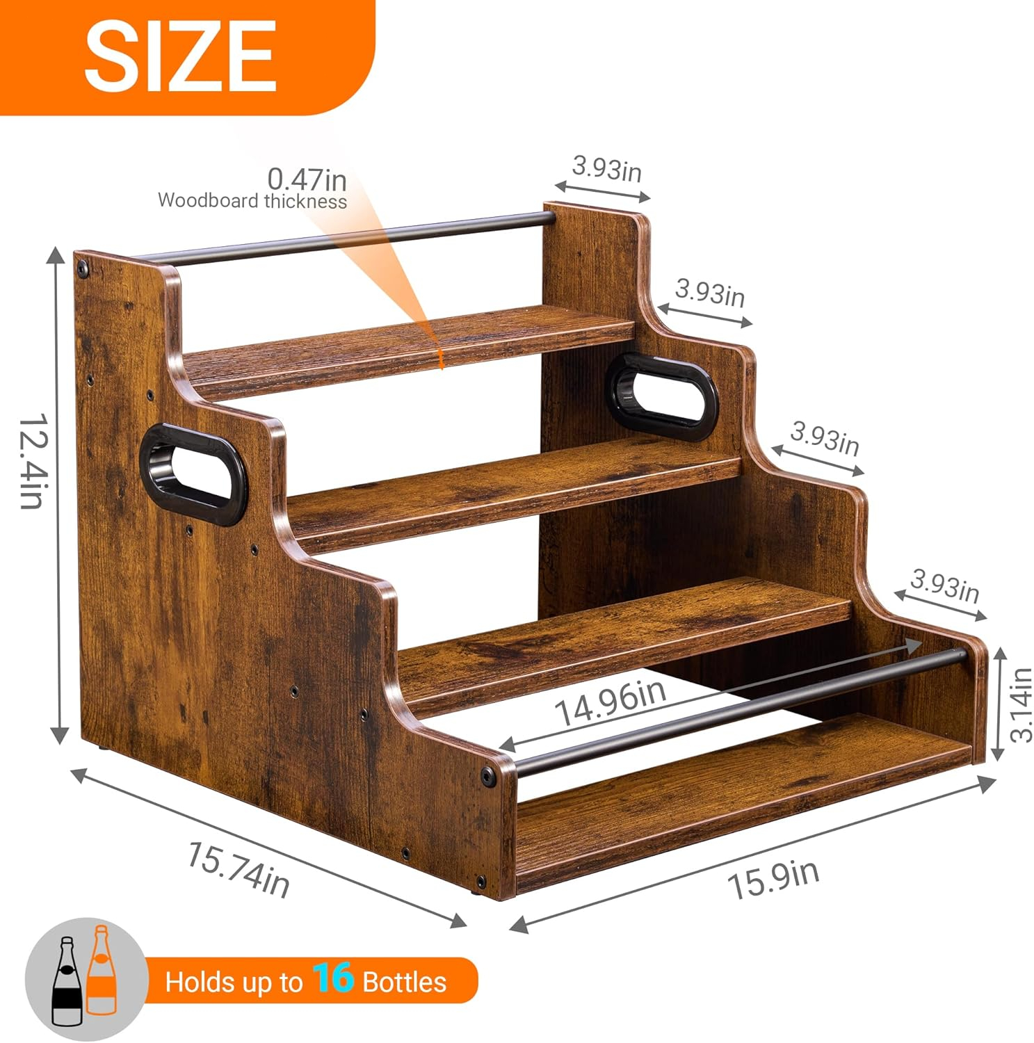 Liquor Bottle Display Shelf, C - Home Bar Shelves incelemesi ve fiyatı