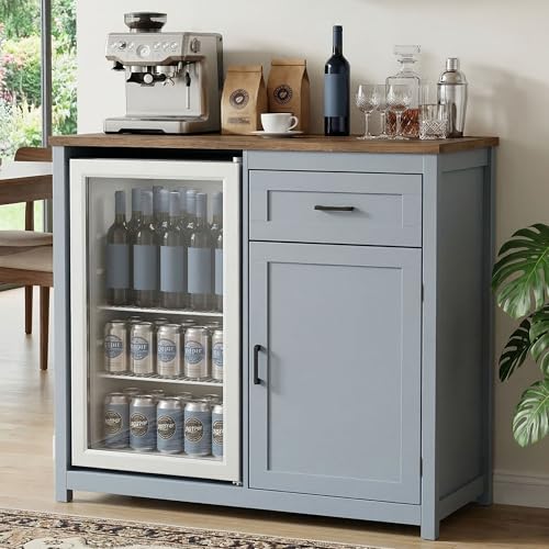 Farmhouse-Style 41.7 Inch Blue - Home Bar Shelves incelemesi ve fiyatı