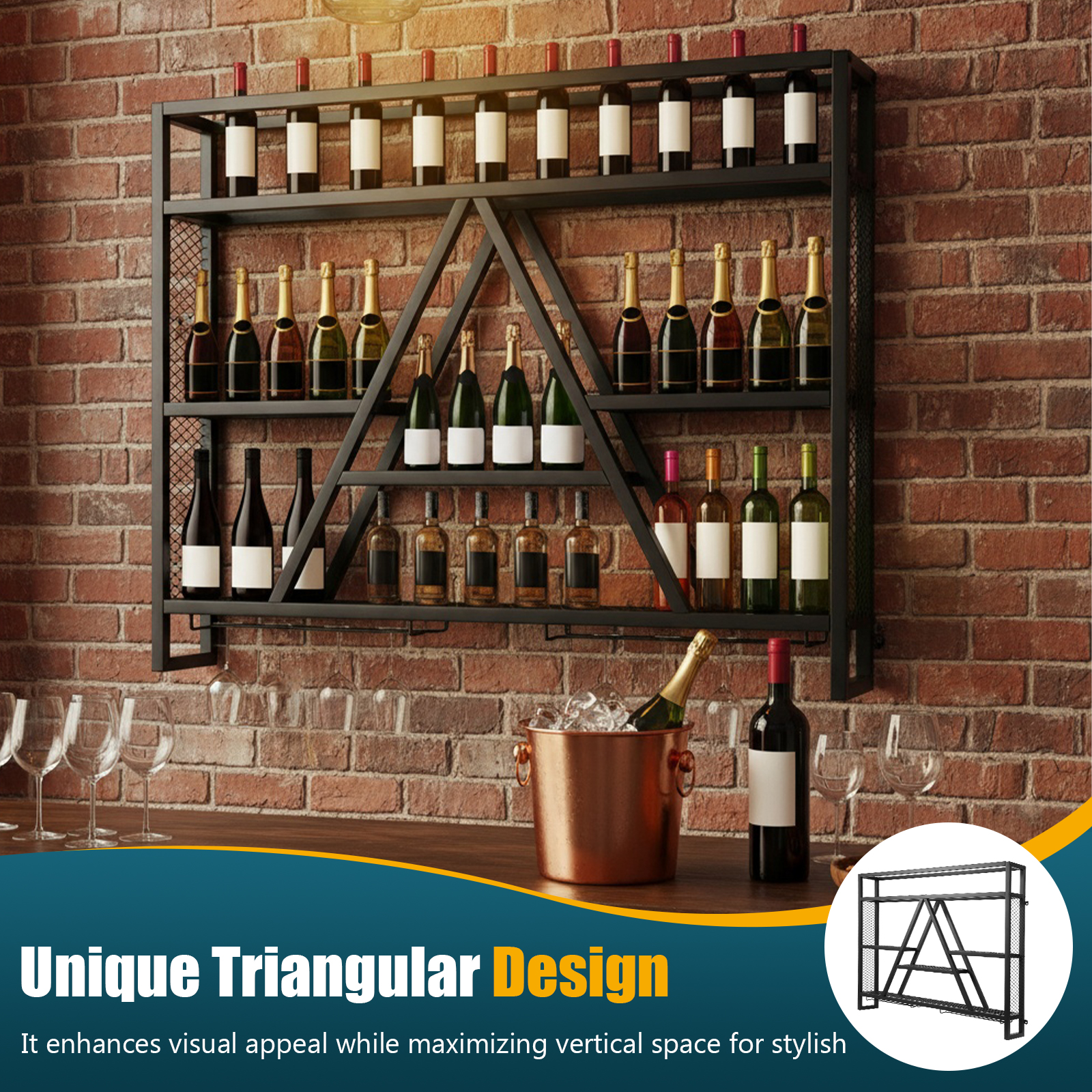 Metal Bottle & Glass Holder Mu - Home Bar Shelves incelemesi ve fiyatı