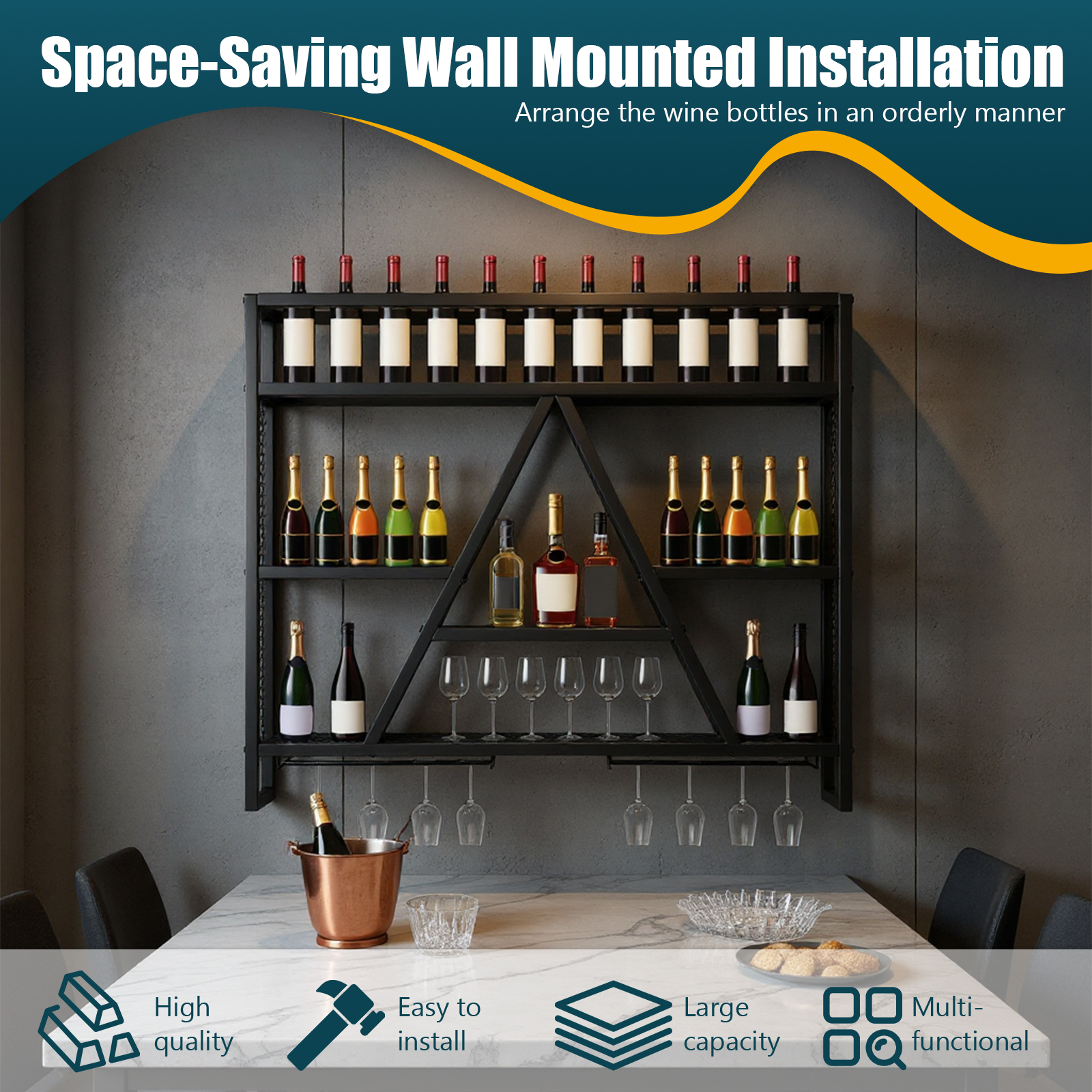 Metal Bottle & Glass Holder Mu - Home Bar Shelves incelemesi ve fiyatı