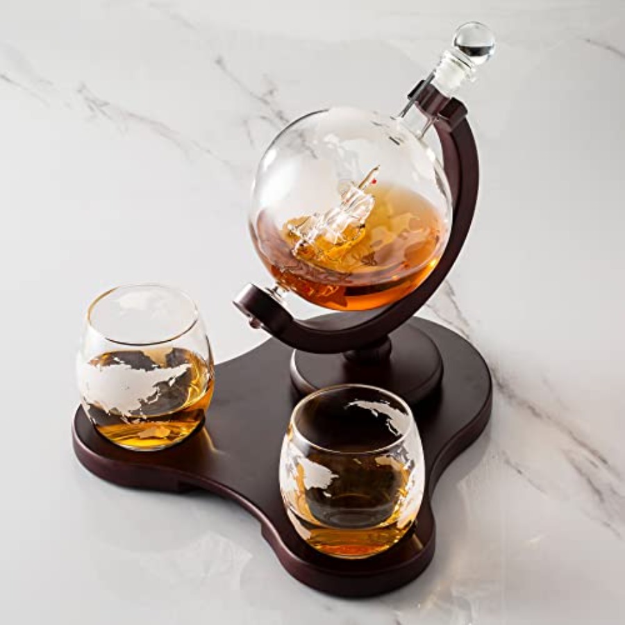 Whiskey Globe Decanter Set wit - Decanter Globe Set incelemesi ve fiyatı